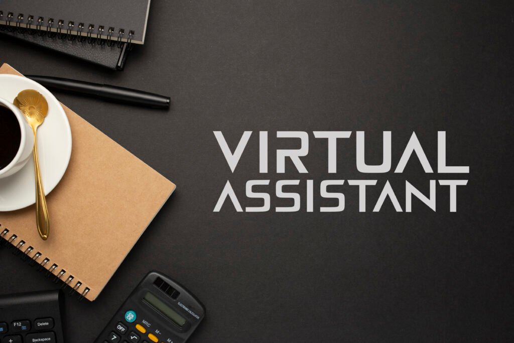 Nice business desk on black background